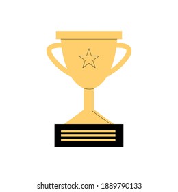 Trophy cup design, Winner first position and competition theme Vector illustration