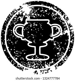 trophy cup distressed icon symbol