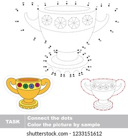 Trophy Cup. Dot to dot educational game for kids.