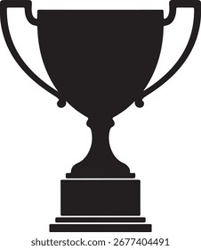 Trophy Cup Flat Black Silhouette