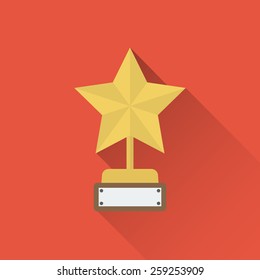 trophy cup flat icon