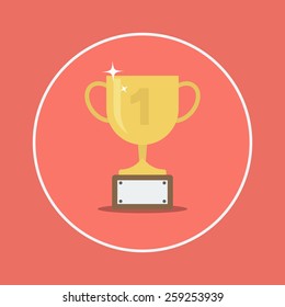 trophy cup flat icon