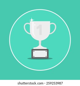 trophy cup flat icon