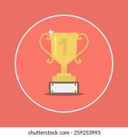 trophy cup flat icon