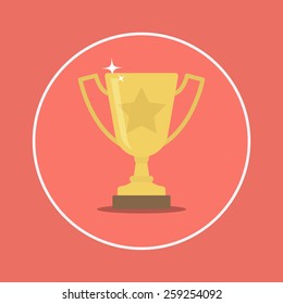 trophy cup flat icon