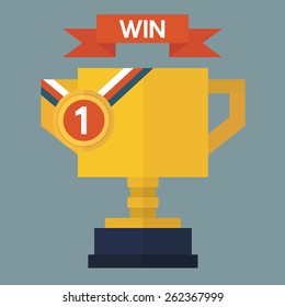 Trophy Cup Flat Icon