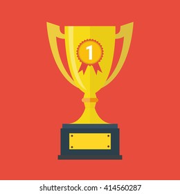 Icono plano de la copa trofeo