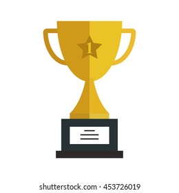 Trophy cup flat icon. Champions cup icon. Golden award image. Trophy cup sign. Champions cup image. Golden award app. Vector, eps 10