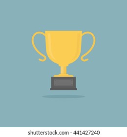 trophy cup flat icon illustration