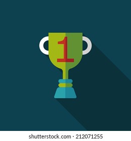 Trophy Cup flat icon with long shadow,eps10