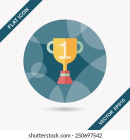 Trophy Cup flat icon with long shadow,eps10