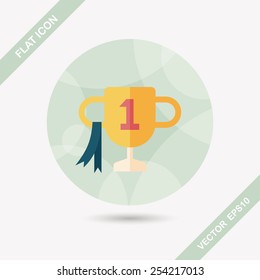 Trophy Cup flat icon with long shadow,eps10