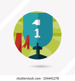 Trophy Cup flat icon with long shadow,eps10