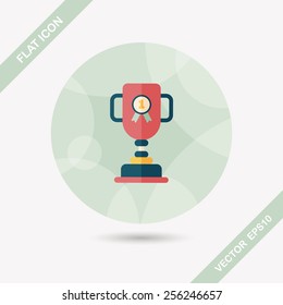 Trophy Cup flat icon with long shadow,eps10