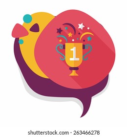 trophy cup flat icon with long shadow,eps10