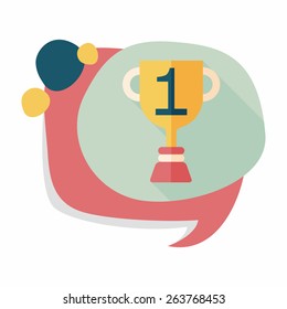 Trophy Cup flat icon with long shadow,eps10