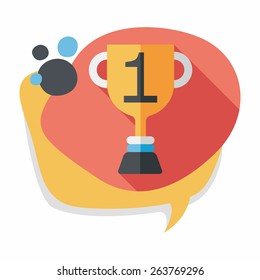 Trophy Cup flat icon with long shadow,eps10