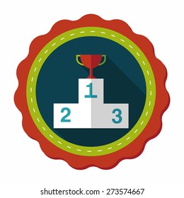 trophy cup flat icon with long shadow,eps10