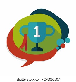 Trophy Cup flat icon with long shadow,eps10
