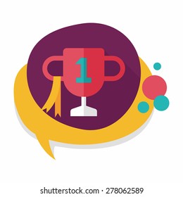 Trophy Cup flat icon with long shadow,eps10