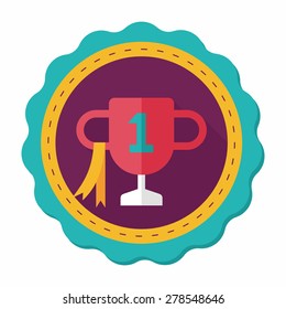 Trophy Cup flat icon with long shadow,eps10