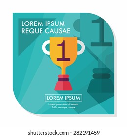 Trophy Cup flat icon with long shadow,eps10