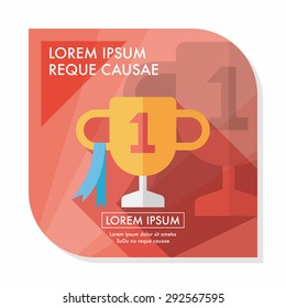 Trophy Cup flat icon with long shadow,eps10