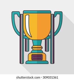 trophy cup flat icon with long shadow,eps10