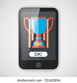 trophy cup flat icon with long shadow,eps10
