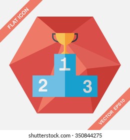 trophy cup flat icon with long shadow,eps10