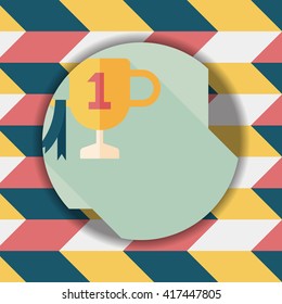 Trophy Cup flat icon with long shadow,eps10