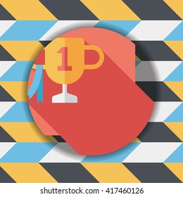 Trophy Cup flat icon with long shadow,eps10