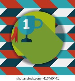 Trophy Cup flat icon with long shadow,eps10