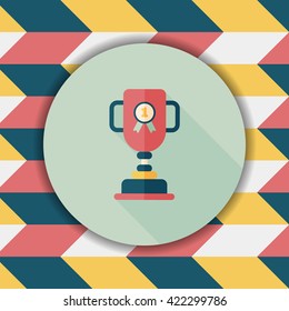 Trophy Cup flat icon with long shadow,eps10