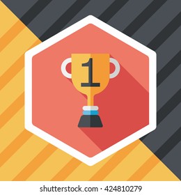 Trophy Cup flat icon with long shadow,eps10