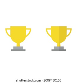 Trophy cup flat icon on white background