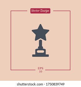 Trophy Cup Flat Icon. Vector illustration EPS 10.