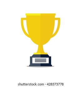 Trophy cup flat icon vector