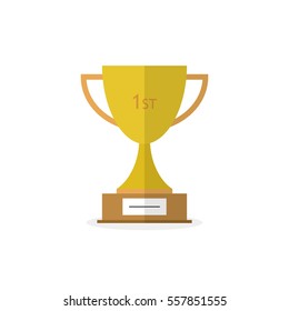 Trophy cup flat icon vector, eps 10