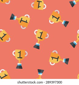 Trophy Cup flat icon,eps10 seamless pattern background
