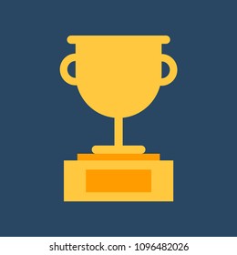 Trophy Cup Flat Icons. Gold Winner Cup. Best Reward