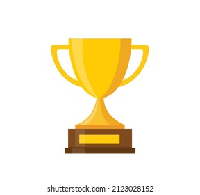 Trophy cup flat style icon vector illustration