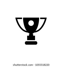 Trophy Cup. Flat Vector Icon. Simple black symbol on white background