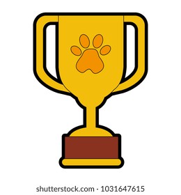 trophy cup with footprint
