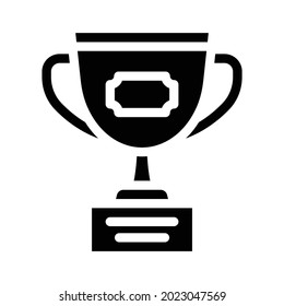 trophy cup glyph icon vector. trophy cup sign. isolated contour symbol black illustration