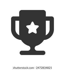 Trophy cup glyph vector icon isolated on white background. Trophy cup glyph vector icon for web, mobile and ui design