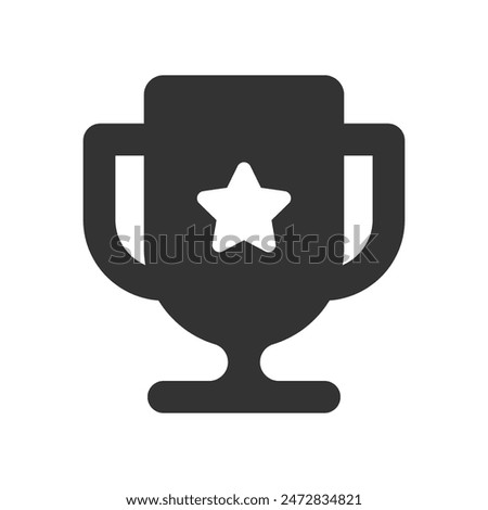 Trophy cup glyph vector icon isolated on white background. Trophy cup glyph vector icon for web, mobile and ui design