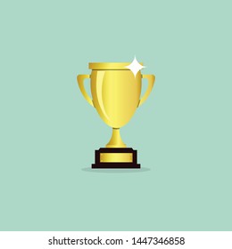 Trophy cup gold, award, vector icon in flat style.