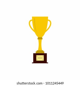Trophy cup. Golden winner trophy. Vector