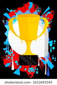 Trophy Cup graffiti. Abstract modern street art decoration performed in urban painting style.